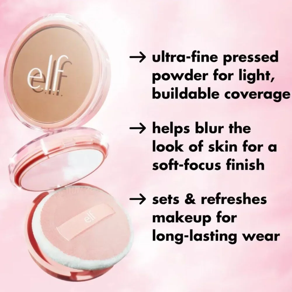 Elf Halo Glow Powder Filter Pressed Powder Light Warm